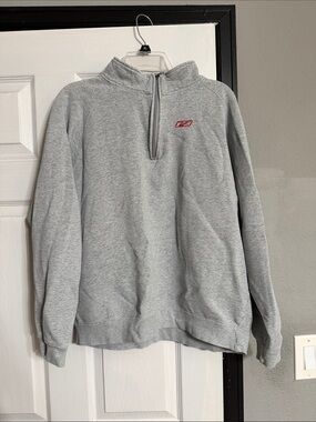 Reebok Gray Half-Zip Kids Sweatshirt with Red Logo